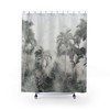 Rainforest Palm Tree Watercolor Shower Curtain for a Boho Bathroom