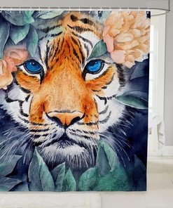 Rainforest Tiger Pattern Shower Curtain for Your Jungle-Themed Bathroom Decor