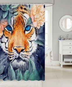 Rainforest Tiger Pattern Shower Curtain for Your Jungle-Themed Bathroom Decor