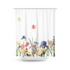 Ralph Moberly Floral Watercolor Painting Shower Curtain, Botanical Bath Curtain
