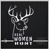 Real Woman Deer Hunt Shower Curtain, Waterproof Fabric Bath Curtain with Grommet Holes