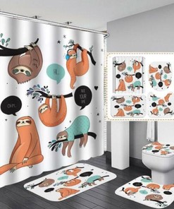 Realistic 3D Cartoon Owl Night Owl Print Shower Curtain For Bathroom