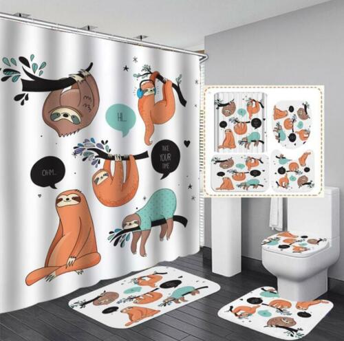 Realistic 3D Cartoon Owl Night Owl Print Shower Curtain For Bathroom