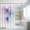 Realistic 3D Wolf Animal Bathroom Shower Curtain