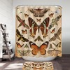 Realistic Butterfly Shower Curtain, Colorful Nature Bath Curtain