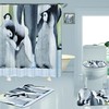 Realistic Penguin 3D Print Shower Curtain, Waterproof Bath Curtain