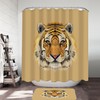 Realistic Tiger Portrait Shower Curtain for Artistic Bathroom Decor