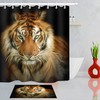 Realistic Tiger Portrait Waterproof Shower Curtain for Wildlife Bathroom Decor