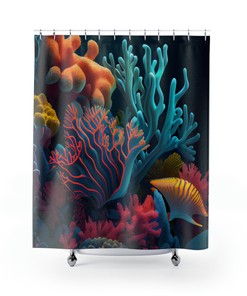 Realistic and Detailed Coral Reef Shower Curtain 