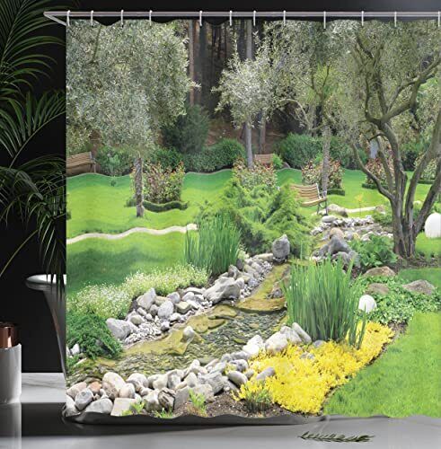 Recreational View Of Japanese Park Garden Shower Curtain For Bathroom