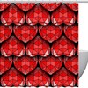 Red 3D Geometric Hearts Love Pattern Shower Curtain, Romantic Bathroom Decor