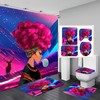 Red African American Woman Shower Curtain With Black Girl Bathroom Decor