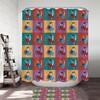 Red And Blue Gamers Headphone Sets Shower Curtain - Ideal For Gamers