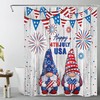 Red And Blue Stars Fireworks On Vintage Wooden Board 4Th Of July Gnome Shower Curtain With Best Shower Curtains