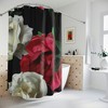 Red And Cream Roses Art Deco Shower Curtain For Bathroom