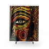 Red And Yellow African Tribal Shower Curtain For Bathroom Decor