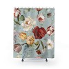 Red And Yellow Rose Shower Curtain, Romantic And Rustic Bathroom Decor, Waterproof Fabric Curtain