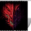 Red Anger Dragon Head Shower Curtain, Mythical Bath Curtain