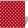 Red Background with White Stars Pattern Shower Curtain - Simple and Fun Bathroom Decor