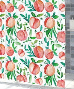 Red Berries Watercolor Shower Curtain - Chic and Elegant Bathroom Decor with Fruits and Berries print