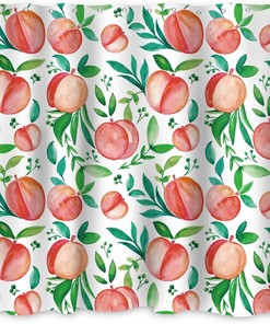 Red Berries Watercolor Shower Curtain - Chic and Elegant Bathroom Decor with Fruits and Berries print