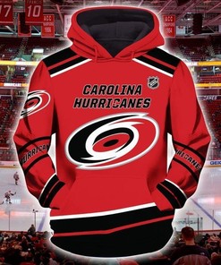 Red Black All Over Print Hoodie - Carolina Hurricanes Nfl Football 3D Zip-Up Custom Design