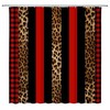 Red & Black Leopard Shower Curtain, Dramatic Bathroom Decor