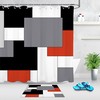 Red Black White Geometric Pattern Shower Curtain For Chic Bathroom Decor
