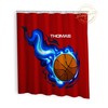 Red & Blue Basketball Sports Shower Curtain For Boys - Custom Gift #209