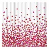 Red Bokeh Falling Hearts Shower Curtain - Romantic And Decorative