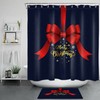 Red Bow Shower Curtain - Merry Christmas Snowflake Bathroom Accessories