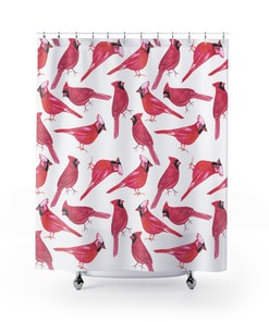 Red Cardinal Lover Shower Curtain For Fun And Quirky Bathroom Decor
