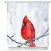 Red Cardinal Painting Artistic Bathroom Colorful Modern Decor Shower Curtain