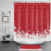Red Christmas Ball Snowflake Winter Shower Curtain 
