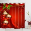 Red Christmas Lantern Shower Curtain with Art Print for Bathroom Accessories 