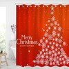 Red Christmas Tree Waterproof Shower Curtain - Rustic Farmhouse Bathroom Decor