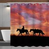 Red Cowboy Shower Curtain with John Wayne Print - Waterproof Fabric Bathroom Shower Curtain with Western Accents