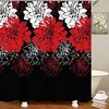 Red Dahlia Floral Print Bathroom Shower Curtain