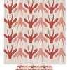 Red Deer Head Silhouette Printed Bathroom Tub Set With Waterproof Fabric Shower Curtain