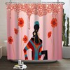Red Floral Rose Shower Curtain - African American Women Girl Bathroom Decor