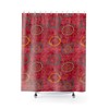 Red Floral Shower Curtain For College Dorm Bathroom Decor