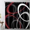 Red Geometric Shower Curtain, Abstract Minimalist Grey And White Design, Modern Aesthetic Bathroom Decor 