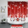 Red Gnomes Shower Curtain - Christmas Snowflake Bathroom Decor