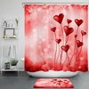 Red Heart Balloon Shower Curtain For A Festive Valentine'S Day Bathroom