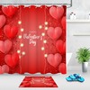 Red Heart Balloons Blubs Print Shower Curtain for Valentine's Day Decor