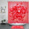 Red Heart Diamond Valentine's Day Shower Curtain for a Romantic Touch