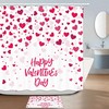 Red Heart Fabric Shower Curtain for Valentine's Day Bathroom Decor
