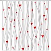Red Heart Geometric Striped Sweet Love Romantic Couple Woman Girl Valentine'S Day Shower Curtain