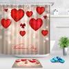 Red Heart Ornaments Light Spots Vintage Shower Curtain for Valentine's Day