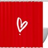 Red Heart Shower Curtain For Romantic Bath